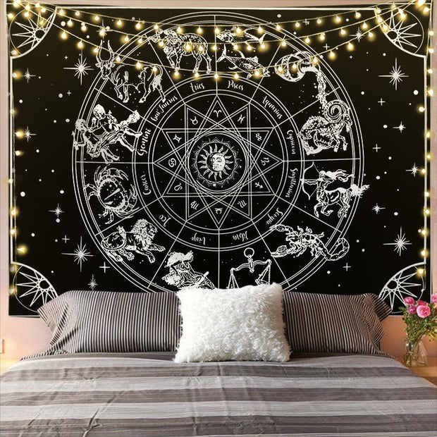 Mandala Tapestry for Home Decor White Black Sun And Moon Tapestry Wall Hanging Gossip Tapestries Bedroom Wall Covering