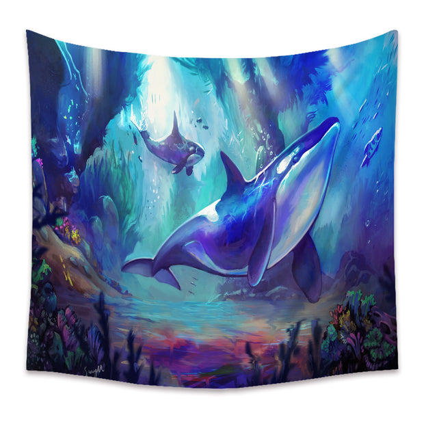 Ocean tapestry wall hanging bedroom home decor