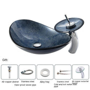 Pure Color Tempered Glass Table Basin Simple Art Bathroom Inter-platform